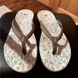 Olukai Grey Flip Flops